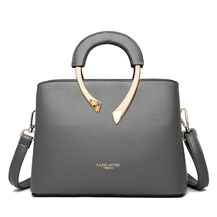 2026 New Style Crossbody Bag Medium Mom Bag Lychee Pattern Large Soft PU Zipper Closure Daily Use Fashionable Ladies Handbag Sac