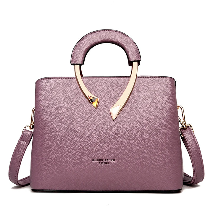 2026 New Style Crossbody Bag Medium Mom Bag Lychee Pattern Large Soft PU Zipper Closure Daily Use Fashionable Ladies Handbag Sac